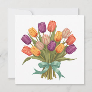 Spring Tulips Bouquet Einladung