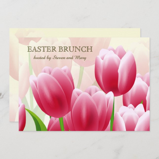 Spring Tulips Custom Oaster Brunch Einladungen (Vorne/Hinten)