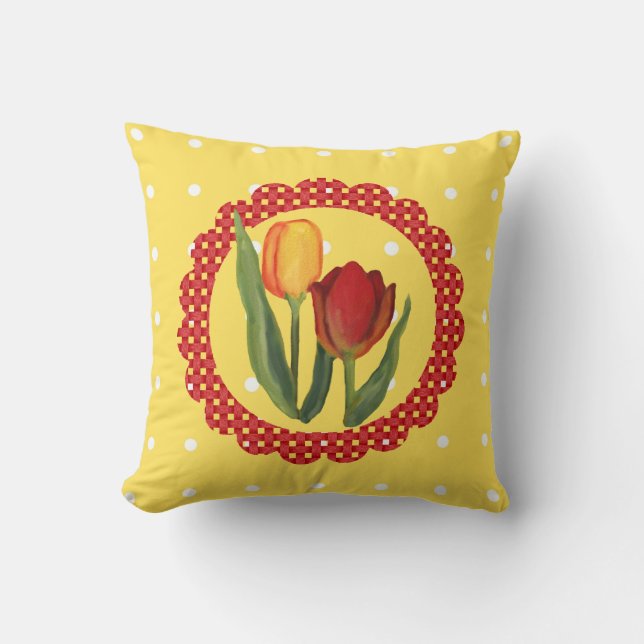 Spring Tulips Pillow Kissen (Vorderseite)