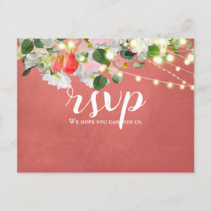 Spring Tulips & Roses   Blush RSVP Postkarte