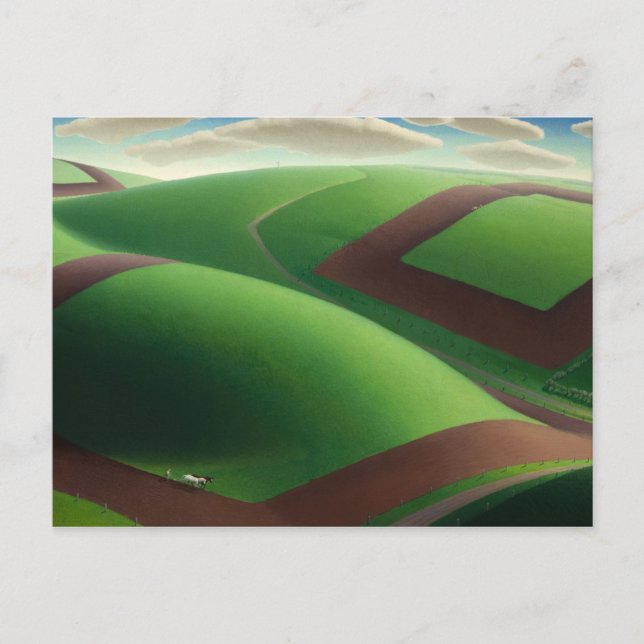 Spring Turning, 1936 von Grant Wood Postkarte (Vorderseite)