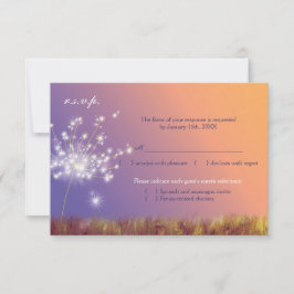 Spring Twilight Dandelion Wedding RSVP Karte