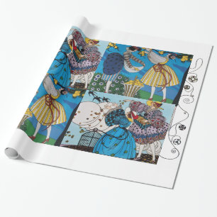 SPRING UND SOMMER ART DECO SCHÖNHEIT FASHION KOSTE GESCHENKPAPIER