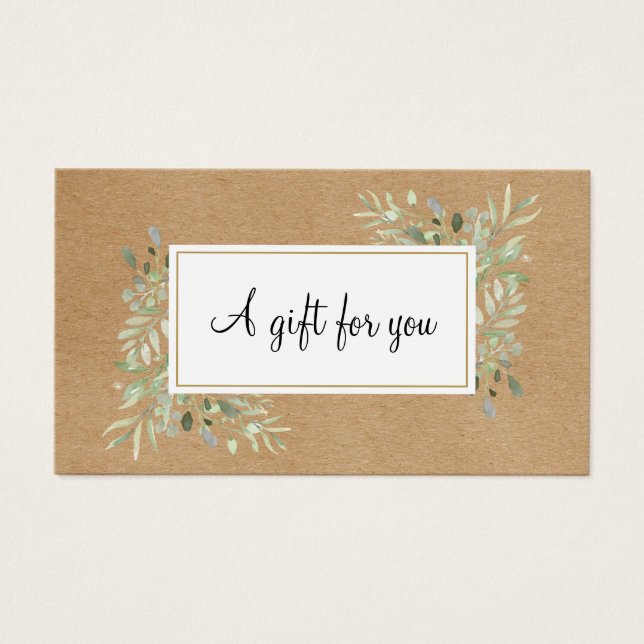 Spring Verlasse Rustic Kraft Gift Card (Vorderseite)