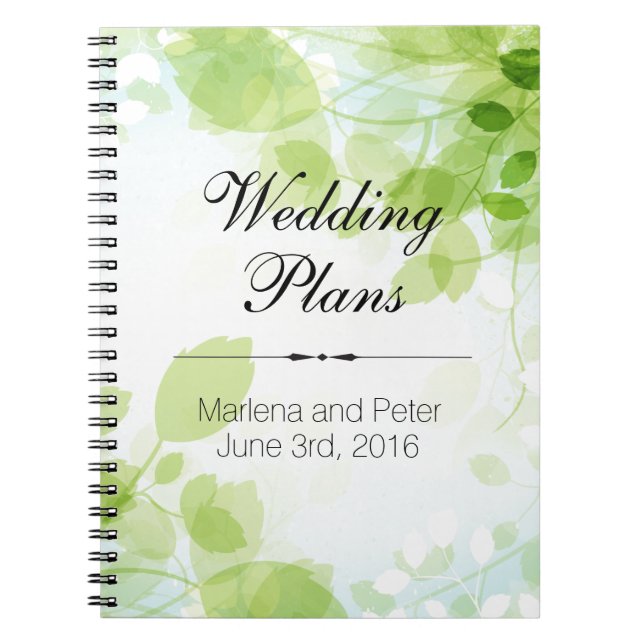 Spring Verlasst Watercolor Wedding Planner Notizblock (Vorderseite)
