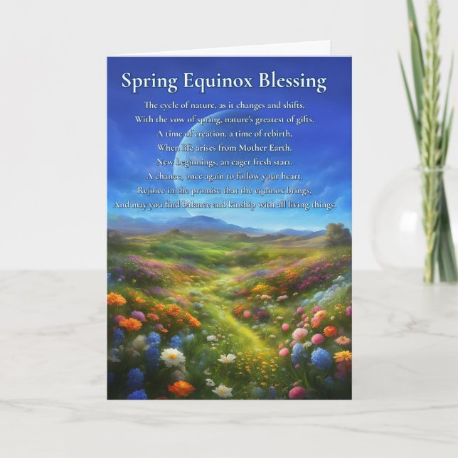 Spring Vernal Equinox Ostara Pretty Flower Karte (Vorderseite)
