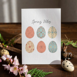 Spring Vibes - Osterkarte mit floral Gemustert E Feiertagspostkarte