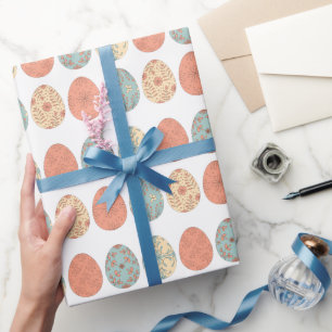 Spring Vibes - Osterpackpapier mit Floral E Geschenkpapier