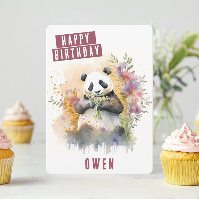 Spring vibes Panda Birthday Card Feiertagskarte (Von Creator hochgeladen)