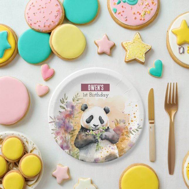 Spring vibes Panda - Birthday Party - Pappteller (Von Creator hochgeladen)
