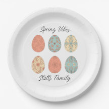 Spring Vibes - Personalisierte Osterpapierplatte m