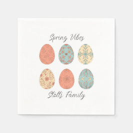 Spring Vibes - Personalisierter Ostern Napkin mit  Serviette
