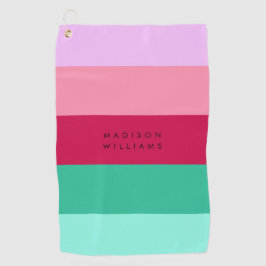Spring Viva Magenta Farbblock Horizontaler Streife Golfhandtuch
