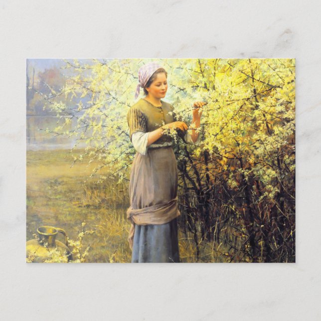 Spring von Daniel Ridgway Knight Postkarte (Vorderseite)