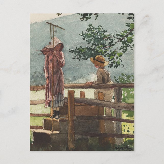 Spring von Winslow Homer Postkarte (Vorderseite)