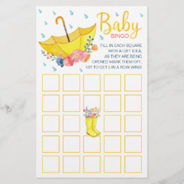 Spring Watercolor Babydusche Bingo Game Card - AP