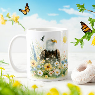 Spring Watercolor Bald Eagle - Kid Tasse