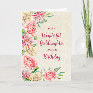 Spring Watercolor Blume Godtochter Geburtstag Karte