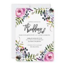 Spring Watercolor Blume Hochzeit Einladung