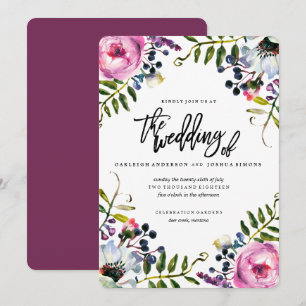 Spring Watercolor Blume Hochzeit Einladung