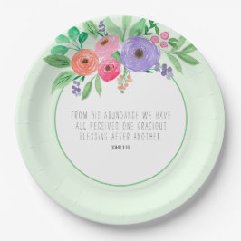 Spring Watercolor Floral John 1:16 Pappteller