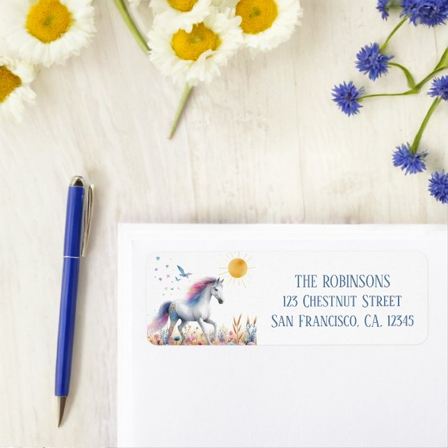 Spring Watercolor Horse Rücksendeadresse (Von Creator hochgeladen)