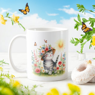 Spring Watercolor Kitten - Kid Tasse