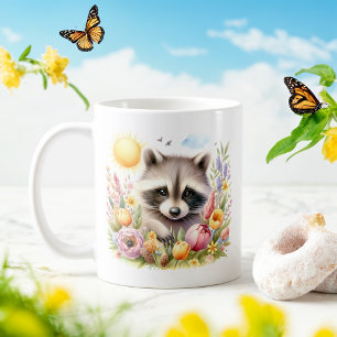 Spring Watercolor Raccoon - Individuelle Kid-Tasse Kaffeetasse