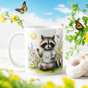 Spring Watercolor Raccoon - Individuelle Kid-Tasse Kaffeetasse