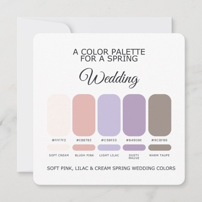 Spring Wedding Color Palette 2026 Card Einladung (Vorderseite)