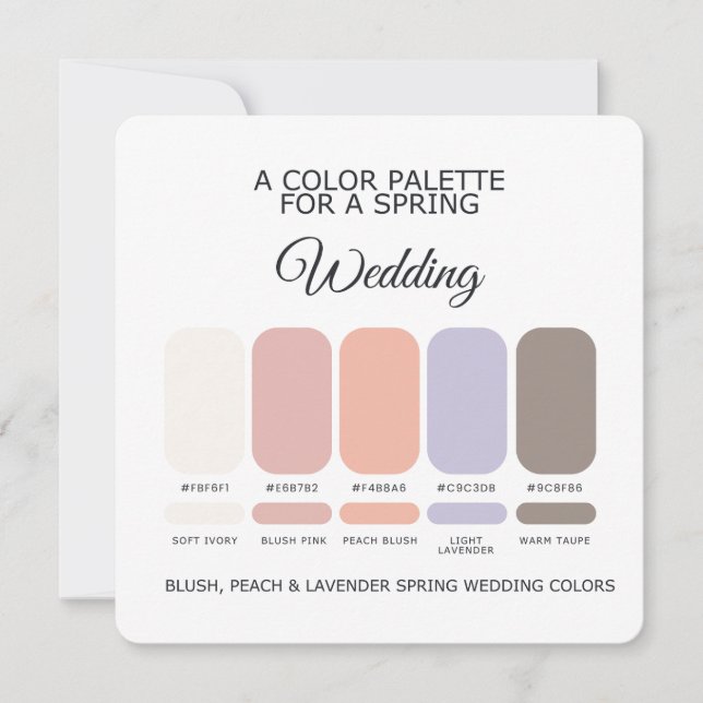 Spring Wedding Colors Palette 2026 Card Einladung (Vorderseite)