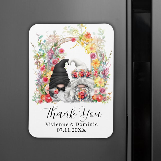 Spring Wedding Danke, Gnome Floral Magnet (Spring Wedding Thank You Gnome Floral Magnet
)