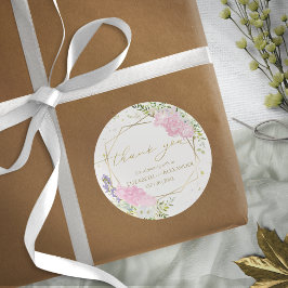 Spring Wedding danke Ihnen Sticker Gilded Watercol