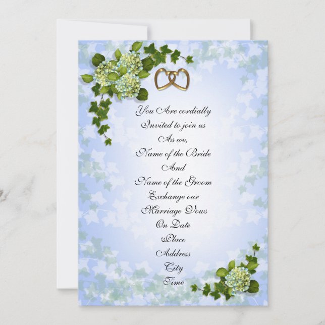Spring Wedding Einladung Hydrangeas (Vorderseite)