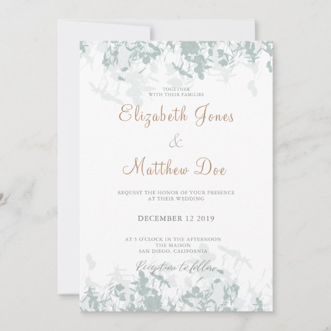 Spring Wedding Gold Calligraphy Wedding Einladung (Vorderseite)