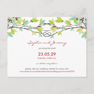 Spring Wedding Knotted Liebe Trees Save the Date Ankündigungspostkarte