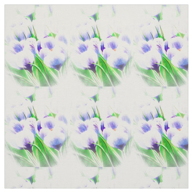 Spring White Crocus Stoff (Muster)