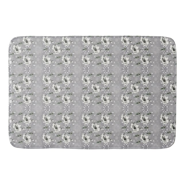Spring White Rose Bath Mat Badematte (Vorderseite)