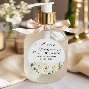 Spring White Rose Floral Sanitizer Gastgeschenk Ho Runder Aufkleber