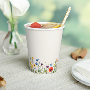 Spring Wild Blume Meadow Wedding Pappbecher