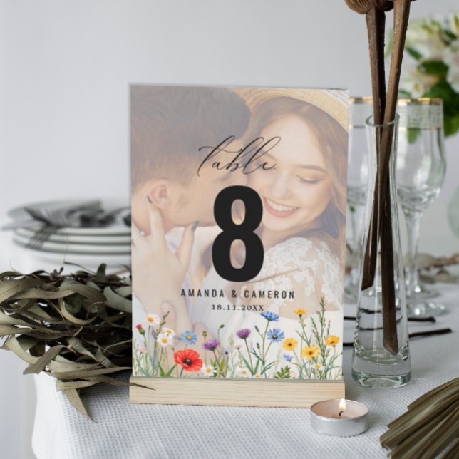 Spring Wild Blume Meadow Wedding Tischnummer (Von Creator hochgeladen)