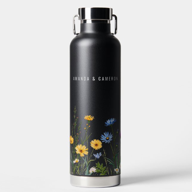 Spring Wild Blume Meadow Wedding Trinkflasche (Vorderseite)