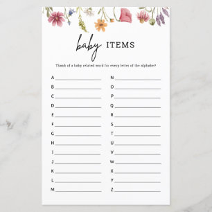 Spring Wildblume Baby Showroom Alphabet Game