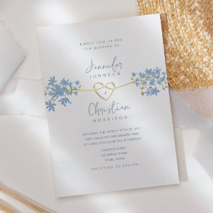 Spring Wildblume Dusty Blue Wedding Einladung