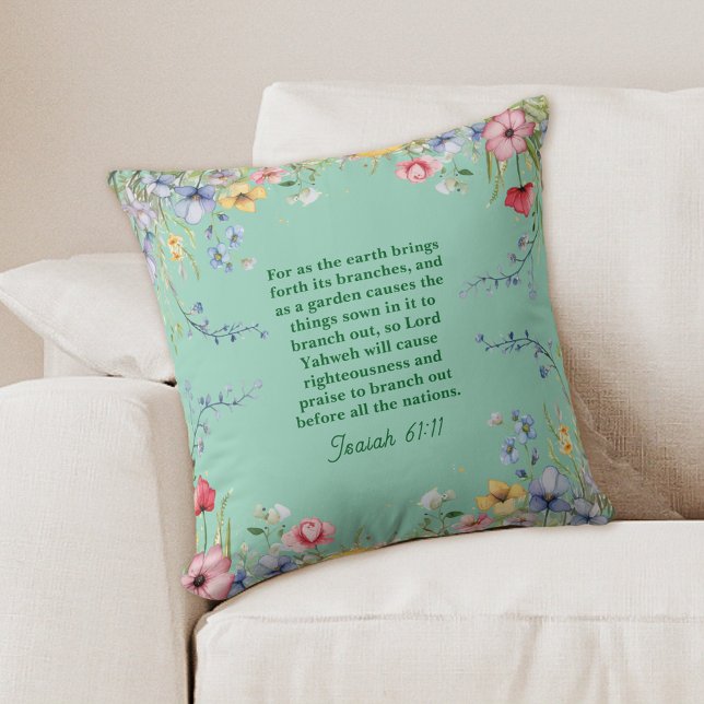 Spring Wildblume Garden Bibel Verse Kissen (Von Creator hochgeladen)