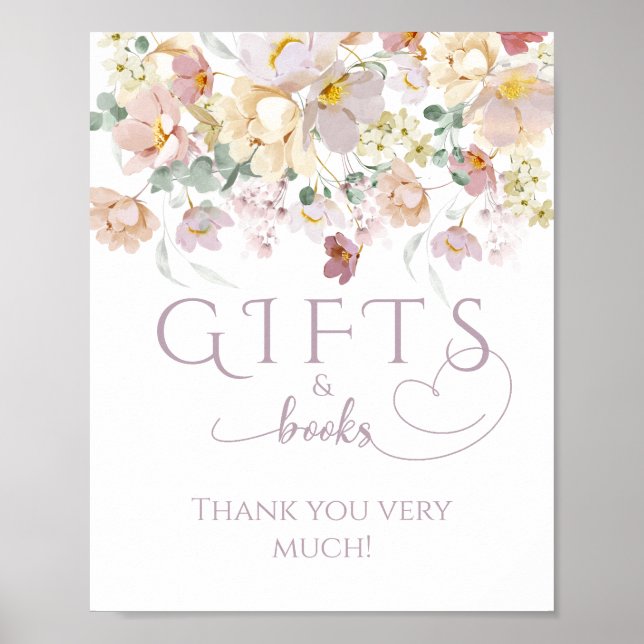 Spring Wildblume Lila Girl Baby Duschgeschenk Poster (Vorne)