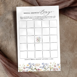 Spring Wildblume Meadow Brautparty Bingo