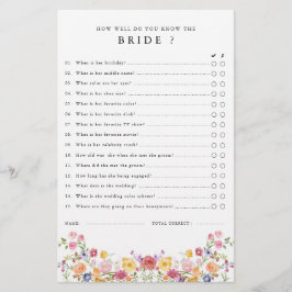 Spring Wildblume Meadow Garden Brautparty Game