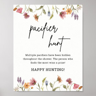 Spring Wildblume Schnuller Hunt Game Sign Poster