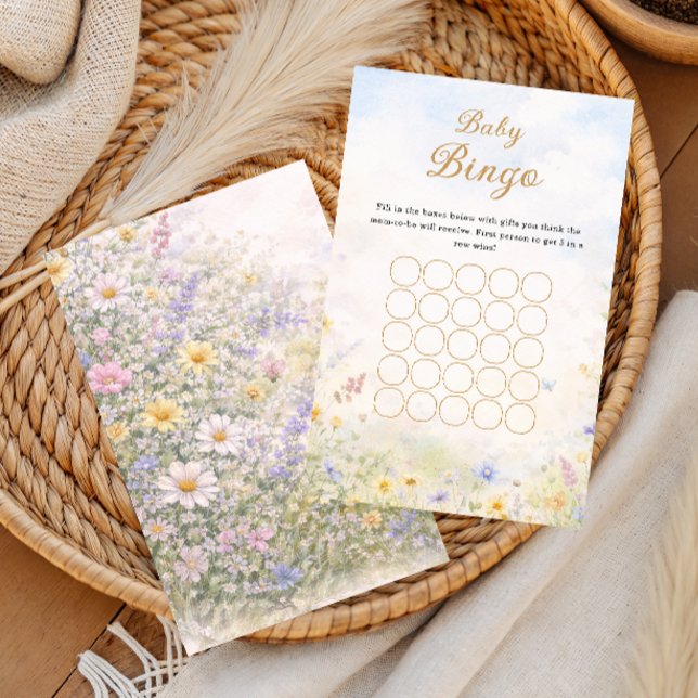 Spring Wildflower Baby Bingo Game Card (Von Creator hochgeladen)